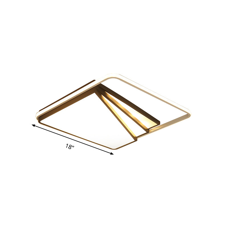 Modern Multi - Layer Flush Mount Ceiling Light - Metal Led Wide 18’/23.5’/35.5’ Black Bedroom