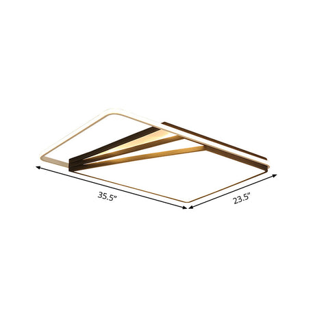 Modern Multi-Layer Flush Mount Ceiling Light - Metal Led Wide 18/23.5/35.5 Black Bedroom