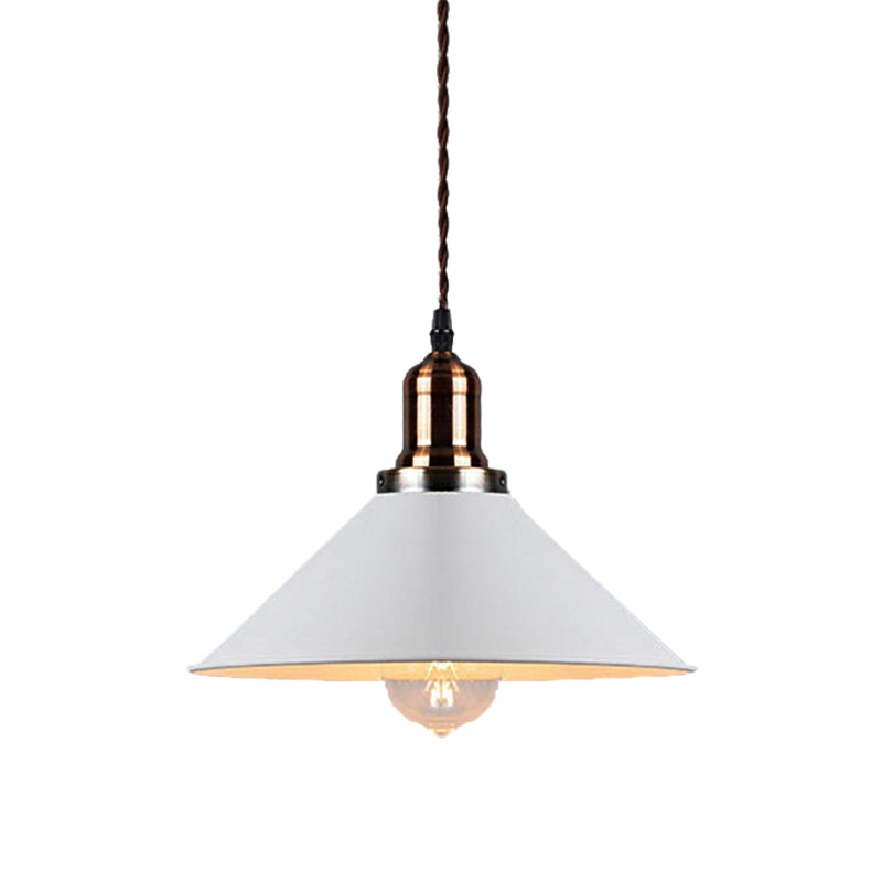 Stylish Cone/Saucer/Dome Shade Pendant Light For Restaurants - White Metal Hanging