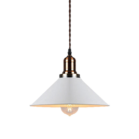 Stylish Cone/Saucer/Dome Shade Pendant Light For Restaurants - White Metal Hanging