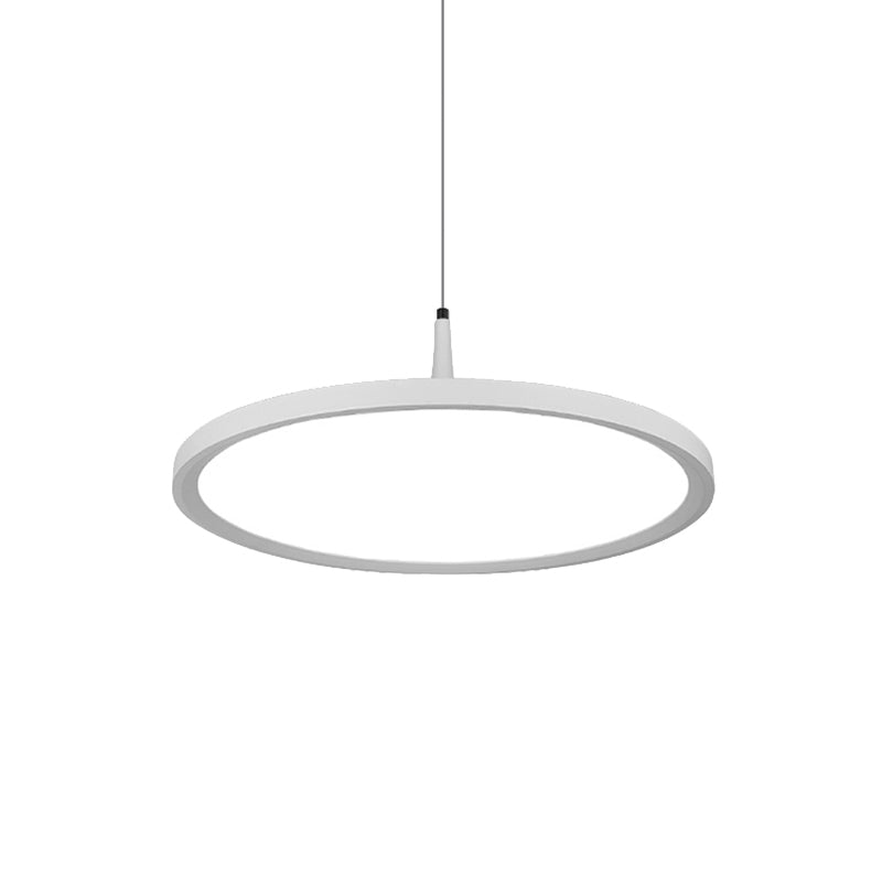 Led Office Pendant Lamp - Modern Simplicity White/Black Ceiling Light Fixture In Multiple Sizes