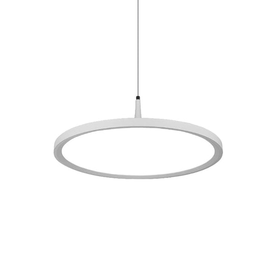 Led Office Pendant Lamp - Modern Simplicity White/Black Ceiling Light Fixture In Multiple Sizes