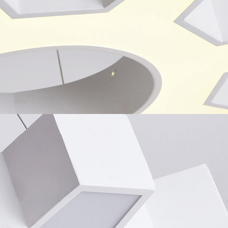 Contemporary Metal Led Gear Pendant Lamp For Gym - 23.5/31.5 Wide White/Black + White/Warm Light