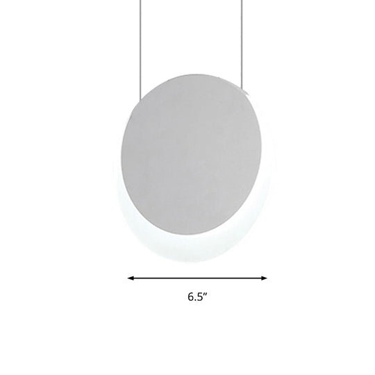 Simplicity Led Pendant Light With White Suspension And Crescent Shaped Acrylic Shade In Warm/White