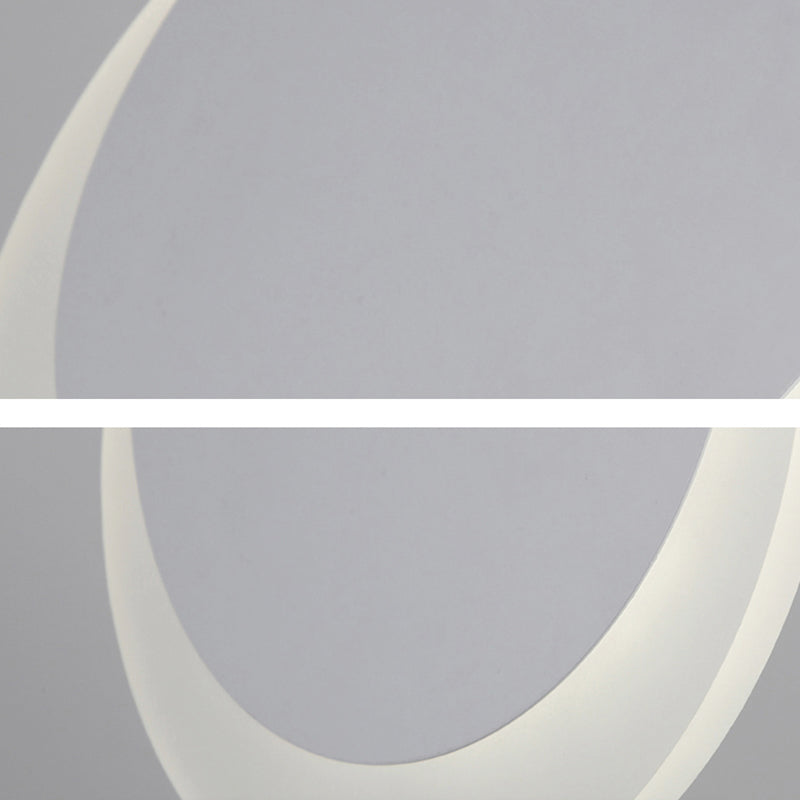 Simplicity Led Pendant Light With White Suspension And Crescent Shaped Acrylic Shade In Warm/White
