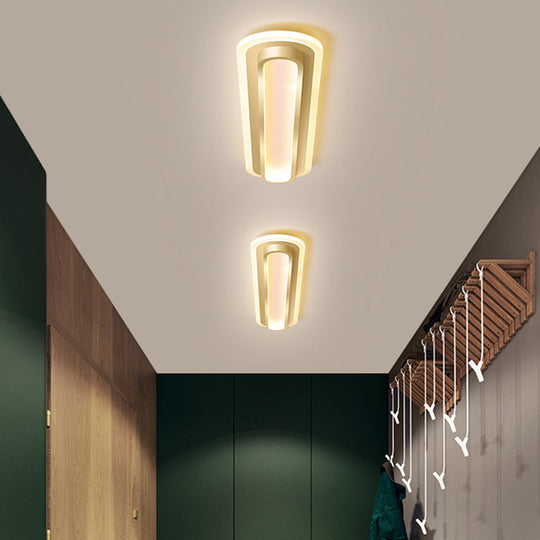 Nordic Rectangular Led Ceiling Light In Gold Customizable 7 Days 19’/23’ Width / 19’