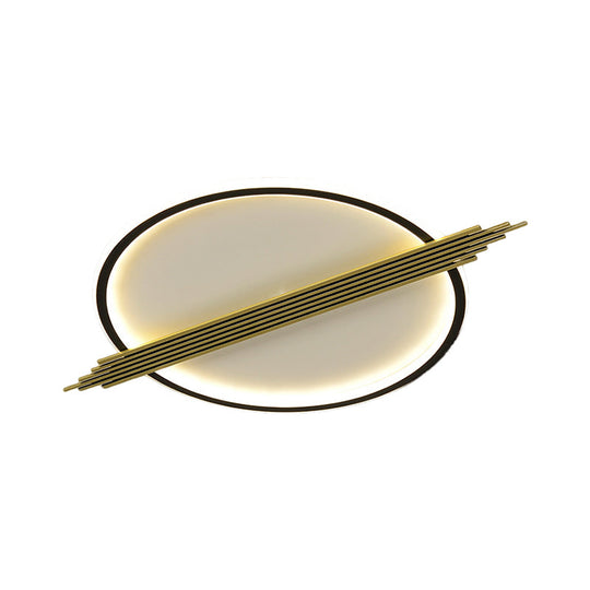 Gold - Black Circle Led Flushmount Ceiling Light With Acrylic Shade Warm/White 24.5’/28.5’ W