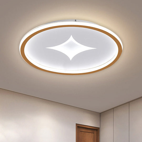 Ultra Slim Metal Led Ceiling Light In Black/Gold Warm/White - 16’/19.5’ Contemporary Flush
