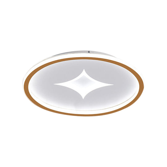 Ultra Slim Metal Led Ceiling Light In Black/Gold Warm/White - 16’/19.5’ Contemporary Flush