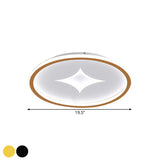 Ultra Slim Metal Led Ceiling Light In Black/Gold Warm/White - 16/19.5 Contemporary Flush Mount For