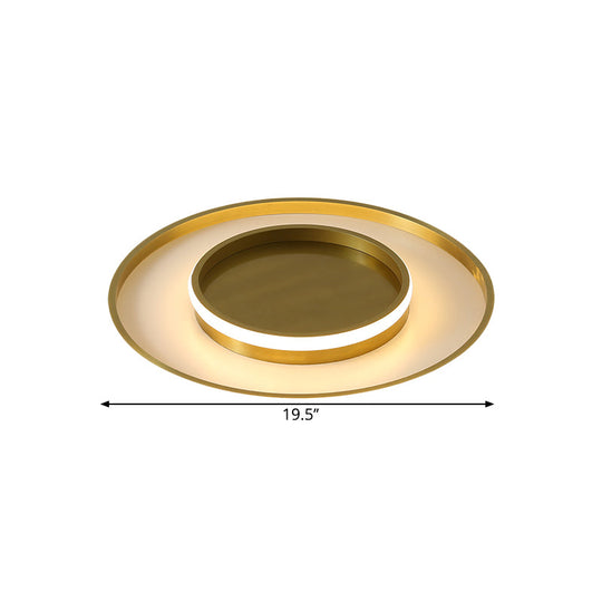 Minimalist Gold Led Flush Mount Ceiling Light In Three Colors