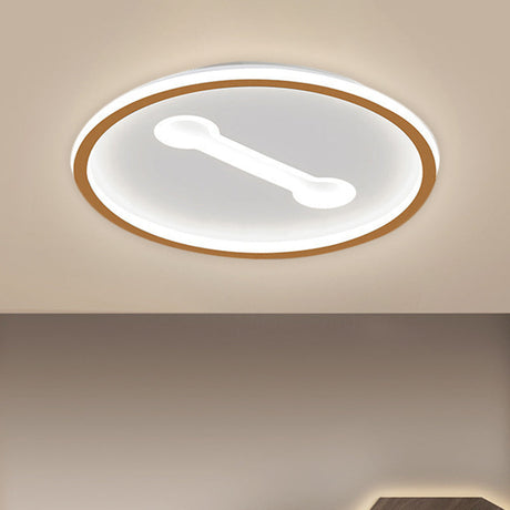 Ultra - Thin Round Metallic Flush Light Nordic Black/Gold Led Mount Fixture Warm/White 16’/19.5’ Dia