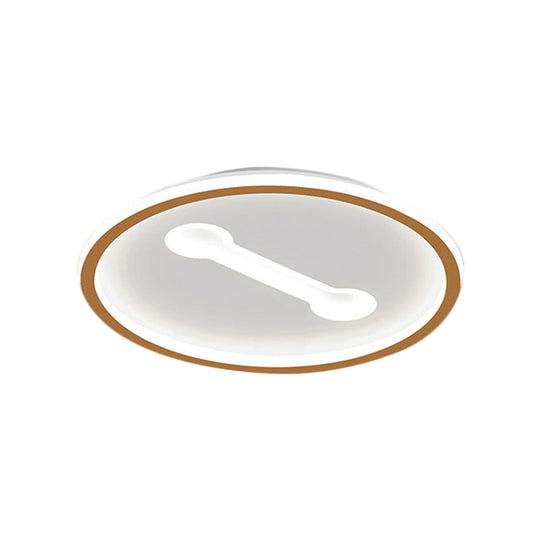 Ultra-Thin Round Metallic Flush Light Nordic Black/Gold Led Mount Fixture Warm/White 16/19.5 Dia