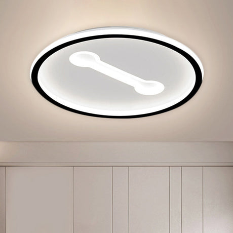 Ultra-Thin Round Metallic Flush Light Nordic Black/Gold Led Mount Fixture Warm/White 16/19.5 Dia
