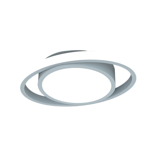 Customizable Flush Mount Metal Led Ceiling Fixture - Drum & Circle Design In Black/Gray/Gold (7-Day