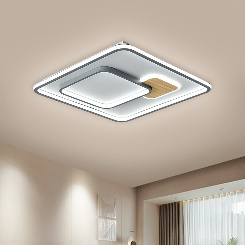 Acrylic Ceiling Mounted Led Flush Lamp - Minimalistic Design With Warm/White Light 16.5’/20.5’