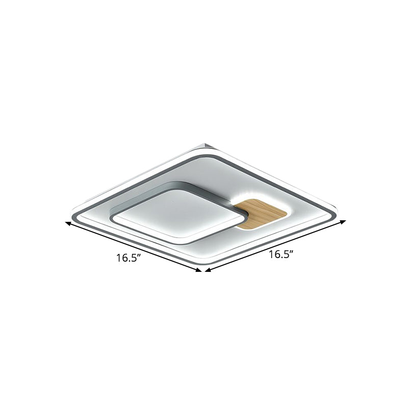 Acrylic Ceiling Mounted Led Flush Lamp - Minimalistic Design With Warm/White Light 16.5’/20.5’ Width