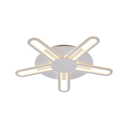 Contemporary Metallic Blossom Flush Mount Led Light In Warm/White - 29.5’/34’/30.5’ Wide