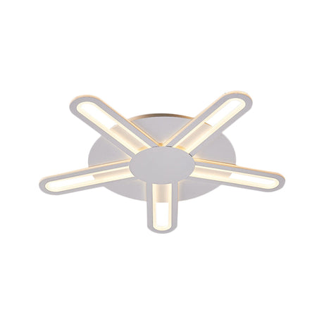 Contemporary Metallic Blossom Flush Mount Led Light In Warm/White - 29.5/34/30.5 Wide