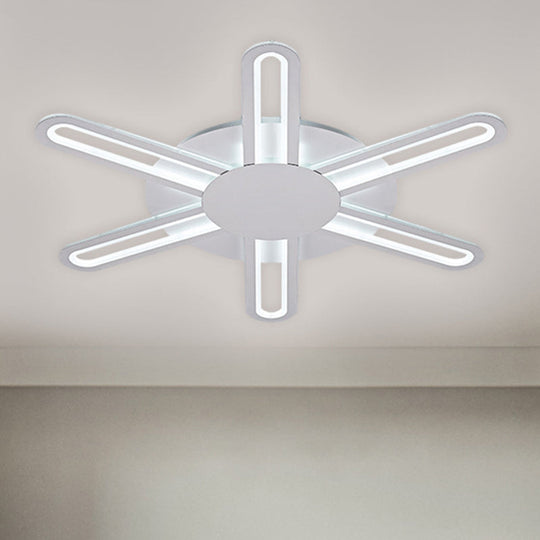 Contemporary Metallic Blossom Flush Mount Led Light In Warm/White - 29.5’/34’/30.5’ Wide