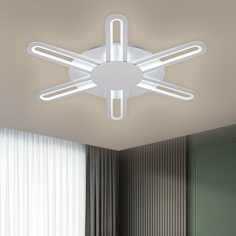 Contemporary Metallic Blossom Flush Mount Led Light In Warm/White - 29.5’/34’/30.5’ Wide