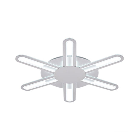 Contemporary Metallic Blossom Flush Mount Led Light In Warm/White - 29.5/34/30.5 Wide