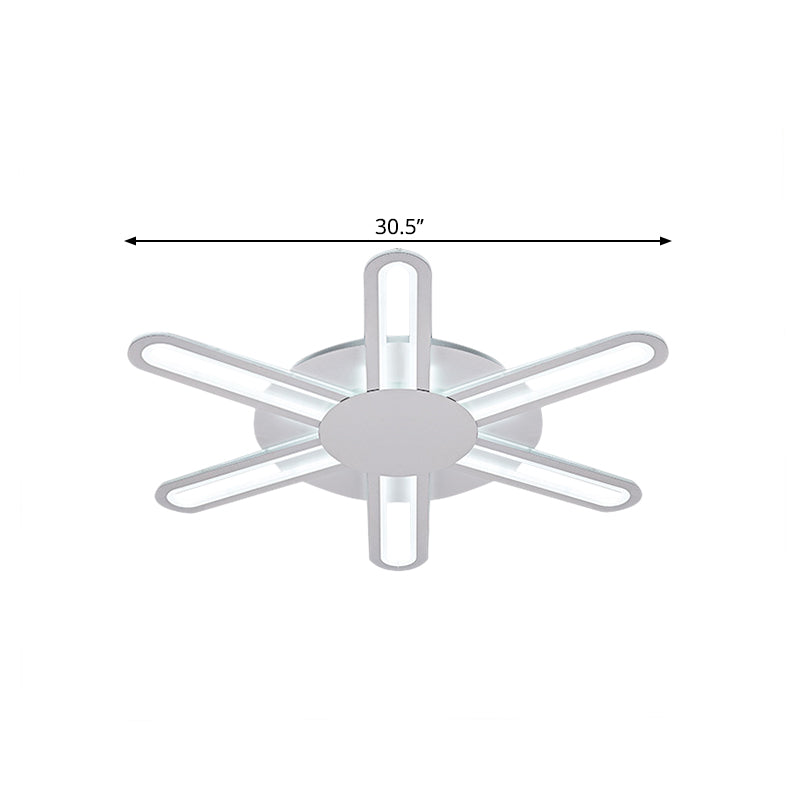 Contemporary Metallic Blossom Flush Mount Led Light In Warm/White - 29.5’/34’/30.5’ Wide