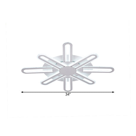 Contemporary Metallic Blossom Flush Mount Led Light In Warm/White - 29.5/34/30.5 Wide