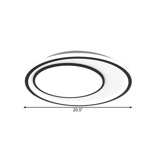 Nordic Led Flushmount Lighting Metal Round Ceiling Flush Mount In Black 16.5/20.5 Width Customizable