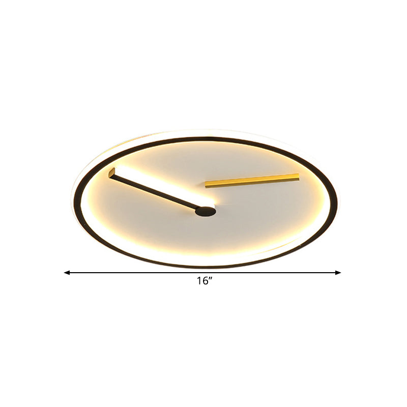 Modern Acrylic Led Close To Ceiling Light Fixture In Black - Warm/White Multiple Sizes