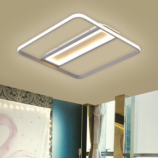 Plastic Flush Ceiling Light - Nordic Design Led 16/19.5 Width White/Warm White / 16 Warm