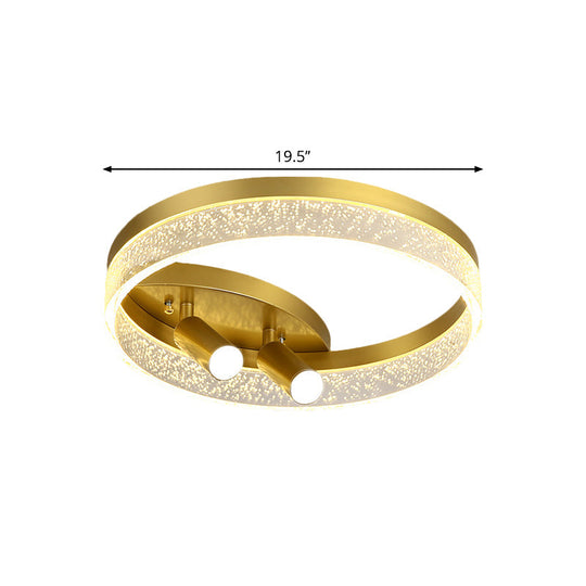 Modern Style Gold Round Led Flush Mount Spotlight - Warm/White Light 16’/19.5’ Width