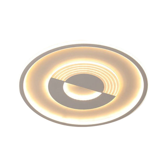 16’/19.5’ Round Acrylic Ceiling Lamp - Minimalist Led Flush Mount Lighting In Warm/White