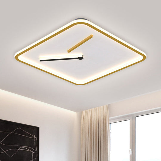 Modern Acrylic Led Flush Mount Lamp - Black/Gold Warm/White Light 16’/19.5’ Wide Gold / 16’ White