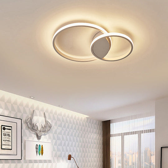White Light Circular Flush Mount Led Ceiling Fixture (14’/19’/21.5’) For Hallways And Corridors