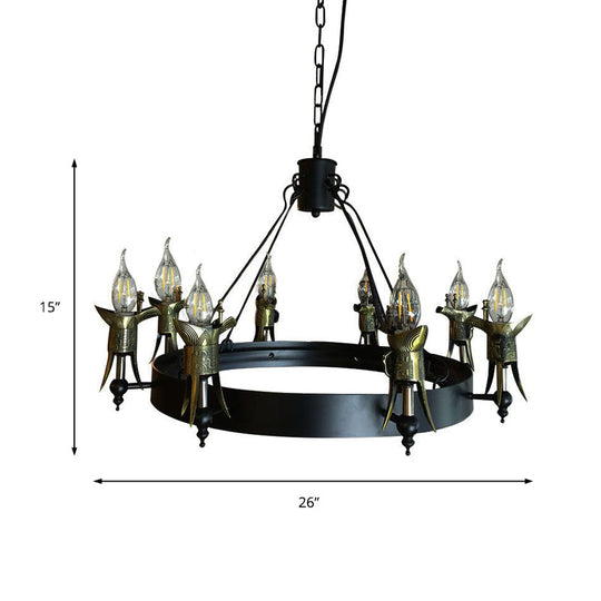 Antique Style Brass Multi-Light Hanging Lamp With Farmhouse Chandelier Lighting