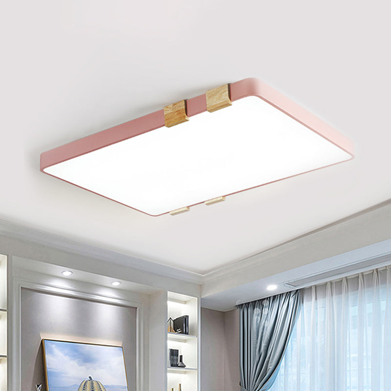 Modern Nordic Acrylic Flush Mount Ceiling Light Fixture - 1-Light Rectangular Lamp In