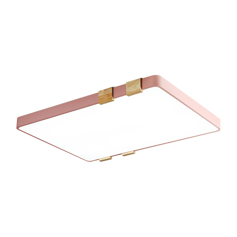 Modern Nordic Acrylic Flush Mount Ceiling Light Fixture - 1-Light Rectangular Lamp In