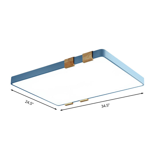 Modern Nordic Acrylic Flush Mount Ceiling Light Fixture - 1 - Light Rectangular Lamp In