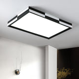 Modern Acrylic Led Black Flush Mount Light Warm/White 16/19.5/37.5 Wide