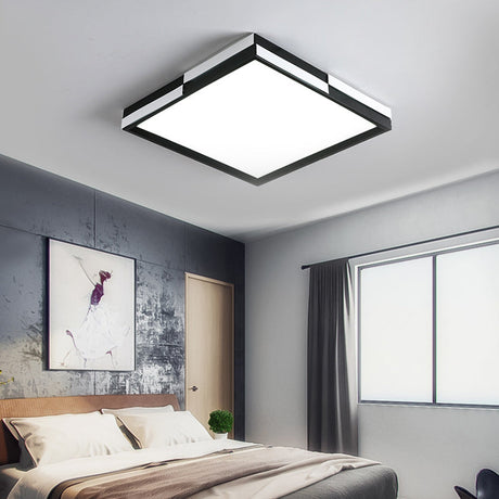 Modern Acrylic Led Black Flush Mount Light Warm/White 16/19.5/37.5 Wide