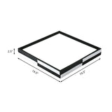Modern Acrylic Led Black Flush Mount Light Warm/White 16/19.5/37.5 Wide