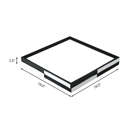 Modern Acrylic Led Black Flush Mount Light Warm/White 16/19.5/37.5 Wide