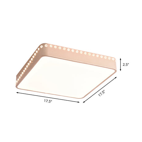 Modern Acrylic Led Ceiling Lamp With Crystal Accents - Available In Black White And Gold Finish