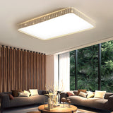 Contemporary Flush Mount Led Lamp - White/Gold Rectangular Ceiling Light Acrylic Shade Warm/White