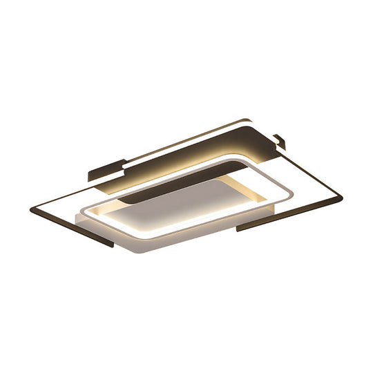 Modern Rectangular Flush Mount Led Ceiling Light In White/Warm - 35.5’/43’ Wide Ideal For