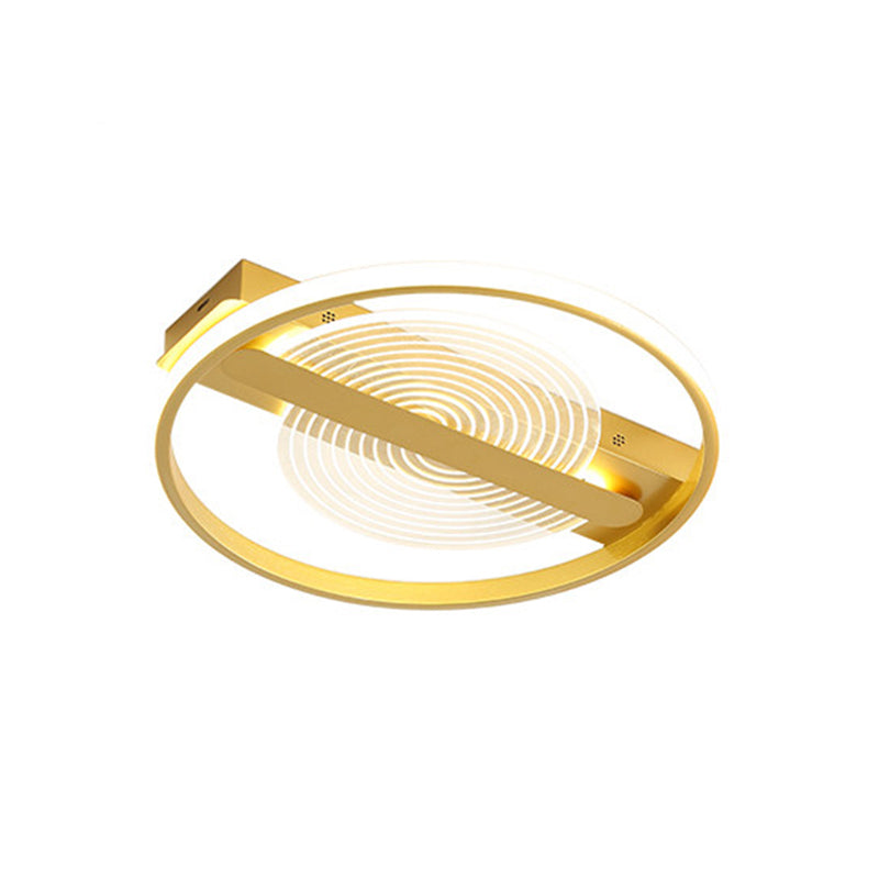 Contemporary Gold Led Flush Mount Lamp - 16.5/20.5 Wide Warm/White Light