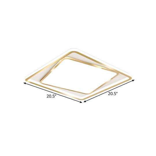 Minimalistic Metal Gold Flush Mount Lamp - 16.5’/20.5’ Wide Led Ceiling Lighting (Customizable