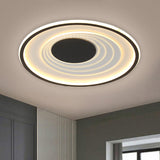 Minimalist Black/Gold Metal Flush Lamp - Led Ceiling Light In Warm/White 16/19.5 Width Black / 16