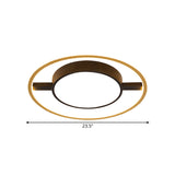 Nordic Metallic Led Ceiling Lamp - Ring And Drum Flush Mount In Warm/White Light Options Black